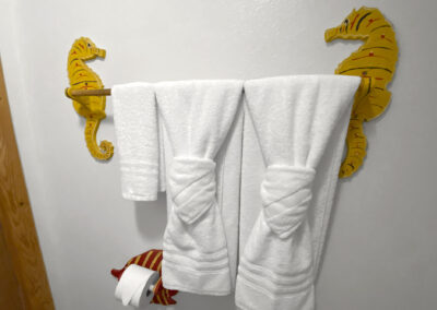 Room 5 - seahorse bathroom towel holder