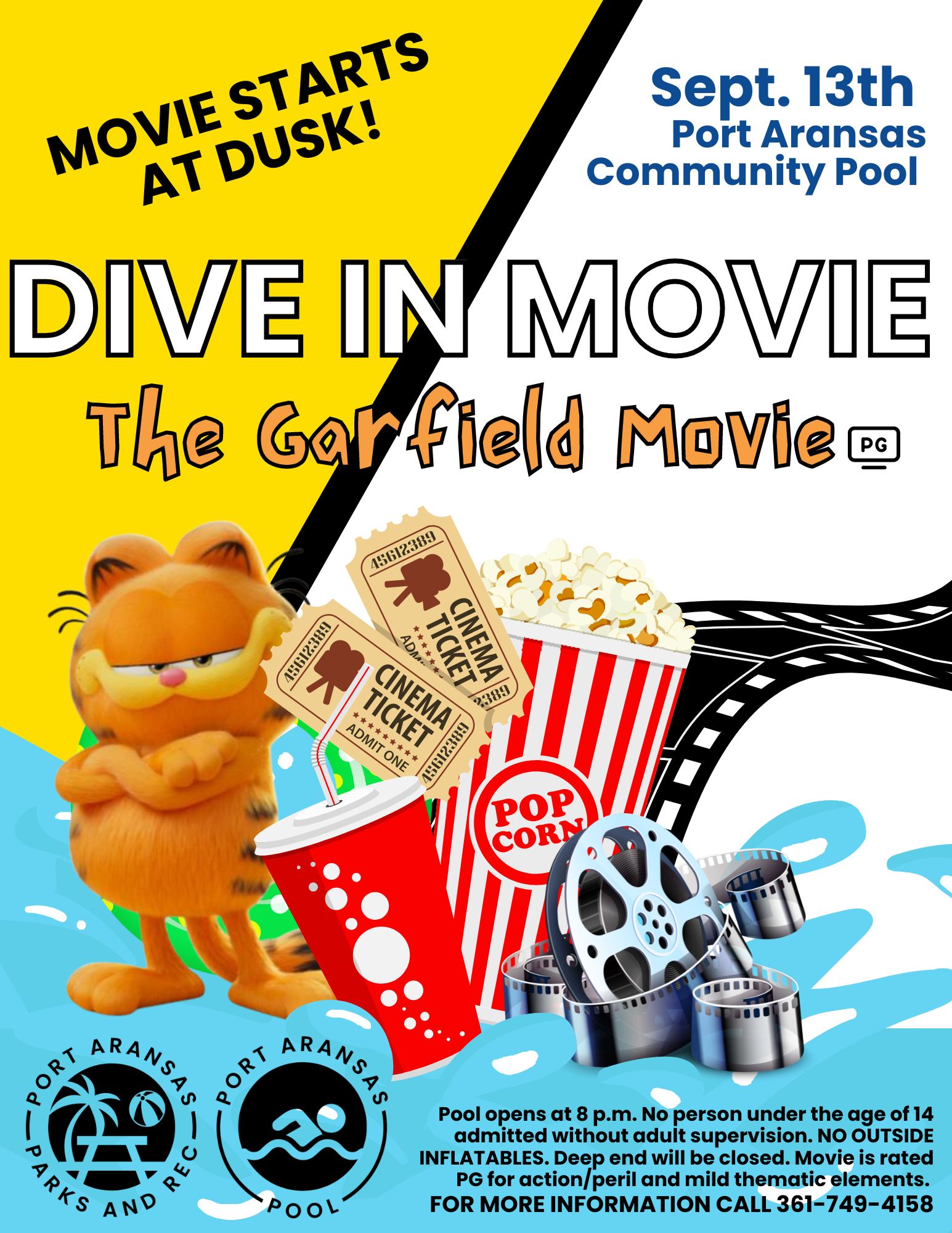 Garfield dive in movie poster