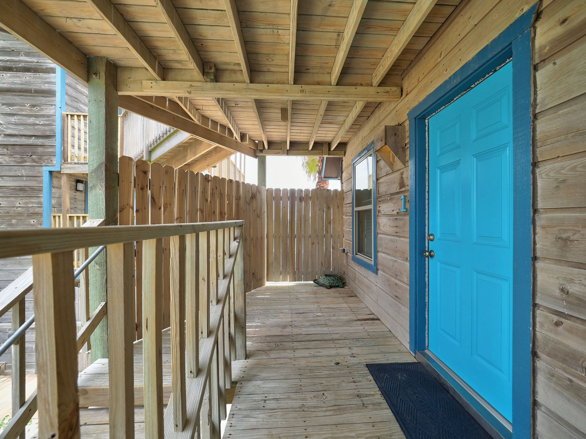 Blue front door