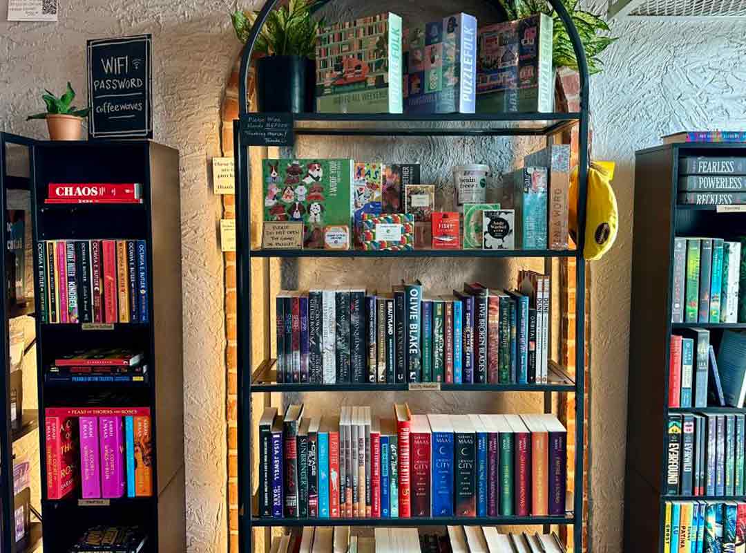 Books on shelves